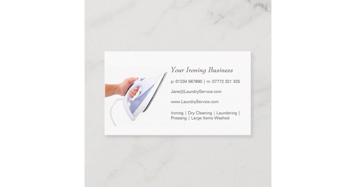 Ironing / Laundry Service Business Card Zazzle