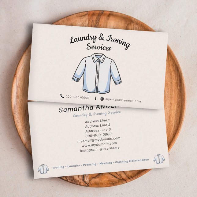 Ironing & Laundry Services Business Card (Ironing & Laundry Services Business Card)