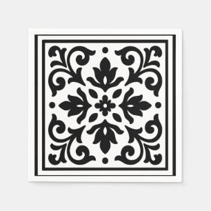 Ironlace Black & White Vintage Napkins