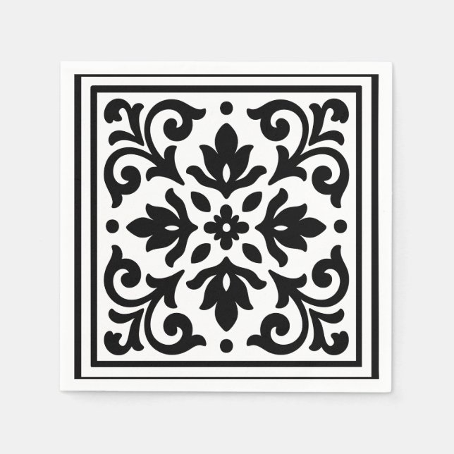 Ironlace Black & White Vintage  Napkins (Front)