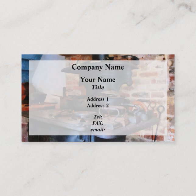 Irons Heating on Stove Business Card (Front)
