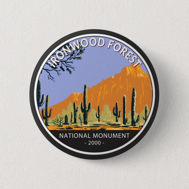 Ironwood Forest National Monument Vintage Circle  Button (Front)