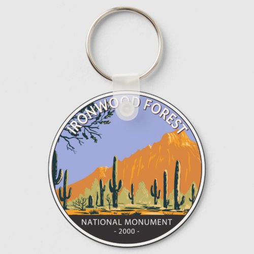 Ironwood Forest National Monument Vintage Circle  Keychain