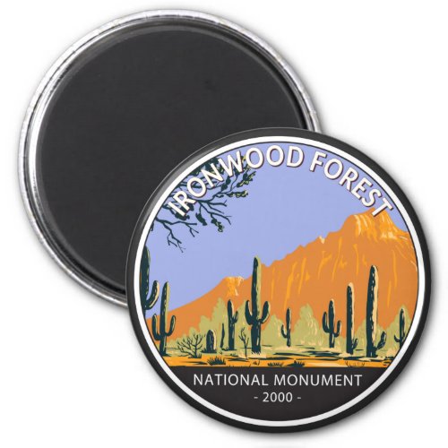 Ironwood Forest National Monument Vintage Circle Magnet