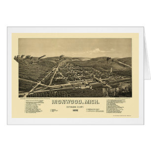 Ironwood, MI Panoramic Map - 1886