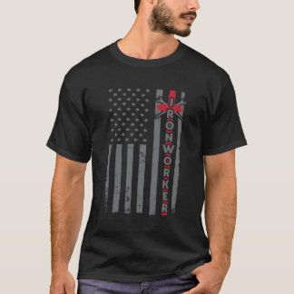 Ironworker Usa Patriotic Flag Iron-Working Us Sl W T-Shirt