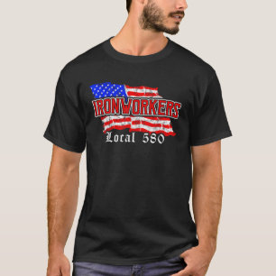 Ironworkers Local 580 NYC American Flag Patriotic T-Shirt