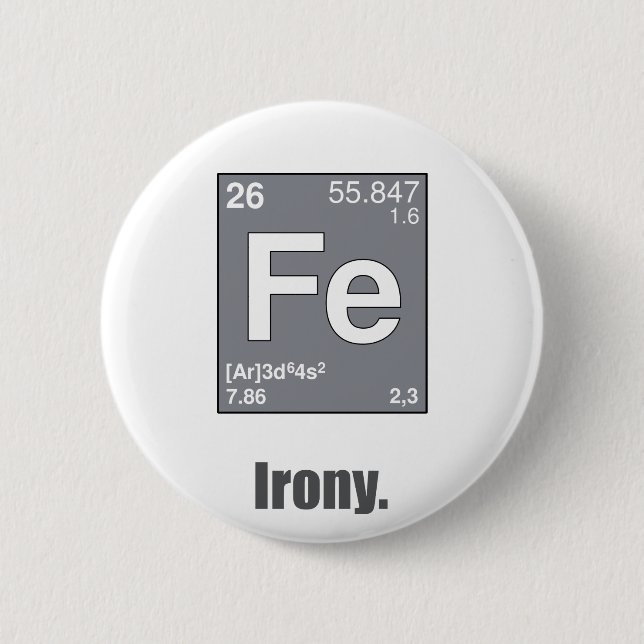 Irony Pinback Button (Front)