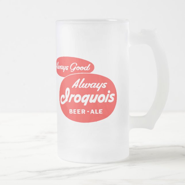 Iroquois Ale Frosted Glass Beer Mug (Right)