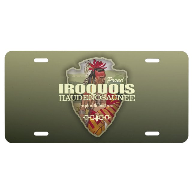Iroquois (arrowhead) license plate (Front)