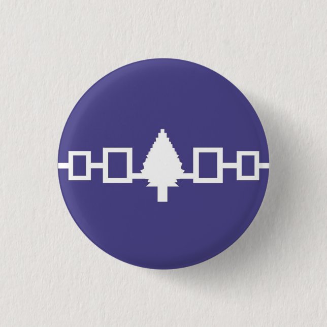 Iroquois Confederacy Flag Pinback Button (Front)