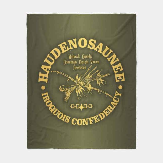 Iroquois Confederacy (Haudenosaunee) Fleece Blanket (Front)