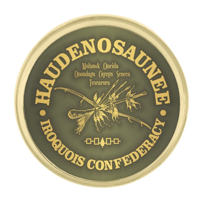 Iroquois Confederacy (Haudenosaunee) Gold Finish Lapel Pin (Front)