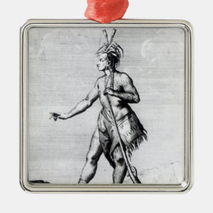Iroquois Man, inhabitant of Canada Metal Ornament