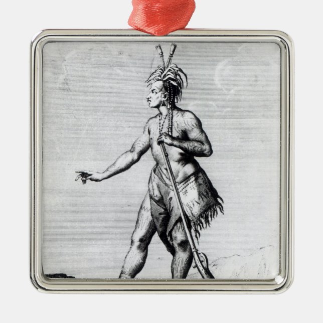 Iroquois Man, inhabitant of Canada Metal Ornament (Front)