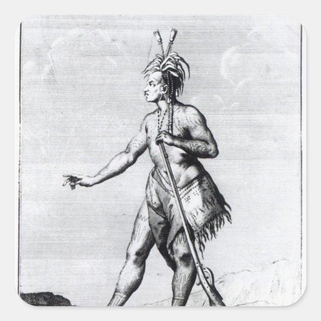 Iroquois Man, inhabitant of Canada Square Sticker (Front)