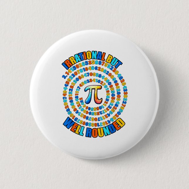 Irrational But Well Round 3.14 Pi Number Symbol Ma Button (Front)