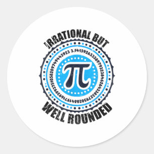 Irrational But Well Round 3,14 Pi Number Symbol Ma Classic Round Sticker