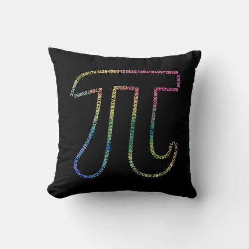 Irrational number Pi Day 314 Math Colorful Throw Pillow