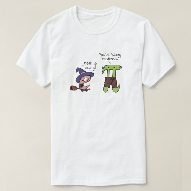 Irrational Numbers Math Halloween Teacher Pi Geek T-Shirt (Design Front)
