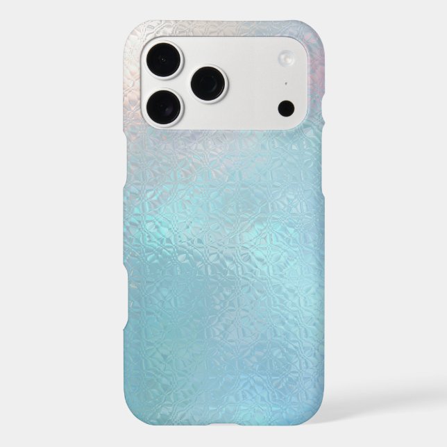 Irredecent light blue background iphone case (Back)