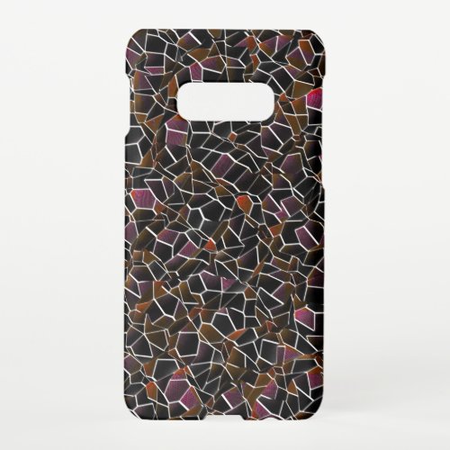 Irregular brownish wine mosaic mess on white lines samsung galaxy S10E case