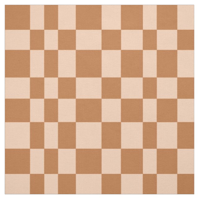 Irregular Checkerboard Fall Checkered Burnt Orange Fabric (Swatch)