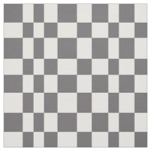 Irregular Checkerboard Retro Checkered White Gray Fabric