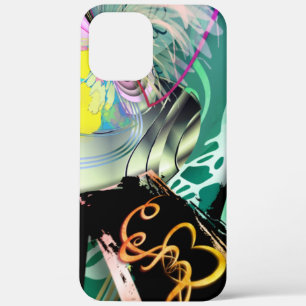 Irregular curved panorama of shapes and objects th iPhone 12 pro max case