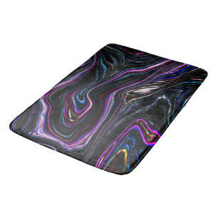 Irregular curves with color suffocated by the dark bath mat