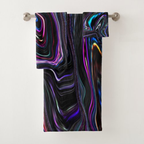 Irregular curves with color suffocated by the dark bath towel set