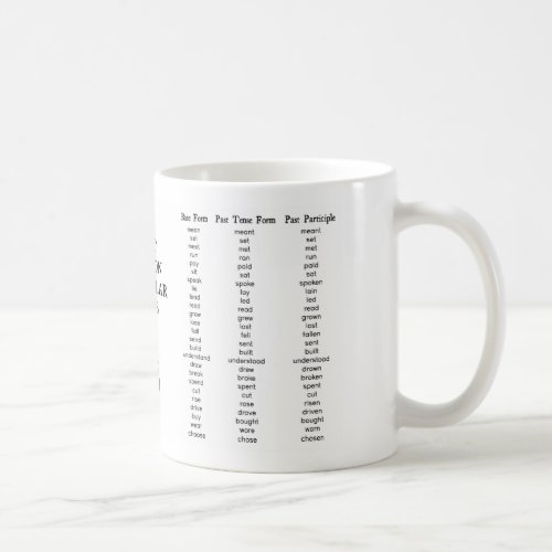 Irregular english verbs mug