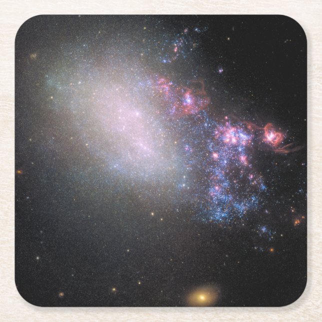 Irregular Galaxy Ngc 4485 Square Paper Coaster (Front)