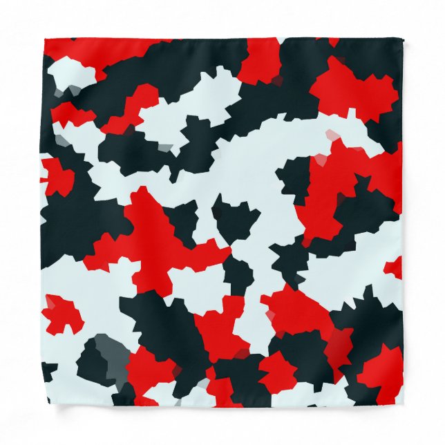 Irregular Geometric Abstract Mosaic Camouflage Bandana (Front)