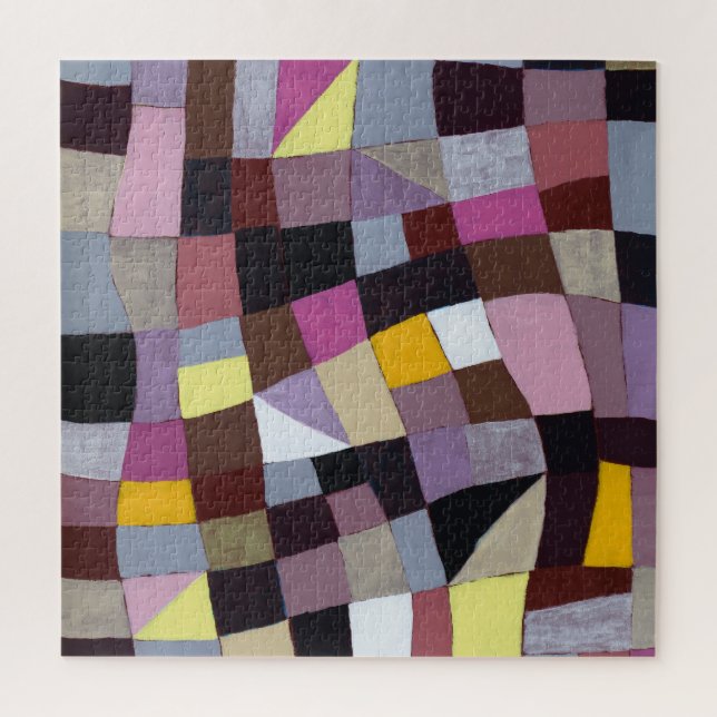 Irregular Grid: Violet-Yellow Abstract Painting. Jigsaw Puzzle (Vertical)