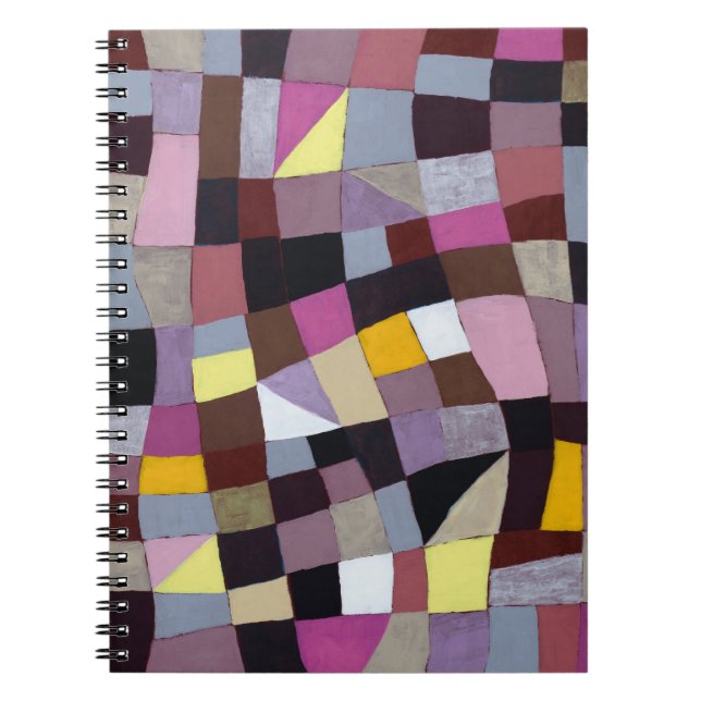 Irregular Grid: Violet-Yellow Abstract Painting. Notebook (Front)