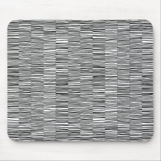 Irregular Lines - Black on White Mouse Pad