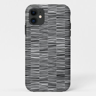 Irregular Lines - White on Black iPhone Case