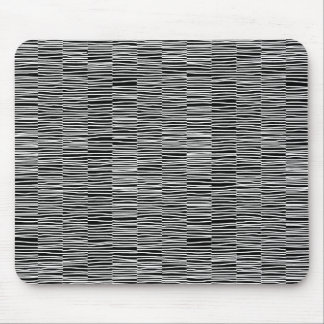 Irregular Lines - White on Black Mouse Pad