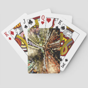 Irregular mosaic over wrinkled and moldy fabric    poker cards