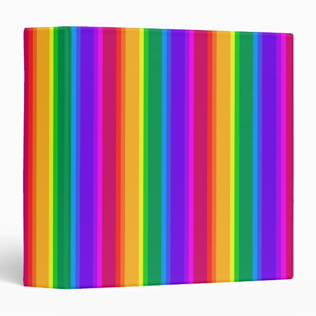 Irregular rainbow stripes 3 ring binder (Front/Spine)