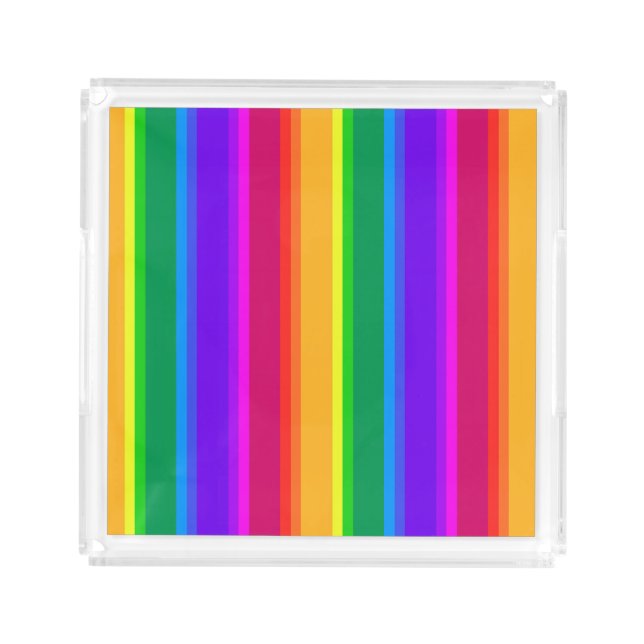 Irregular rainbow stripes acrylic tray (Front)