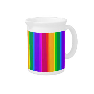 Irregular rainbow stripes beverage pitcher