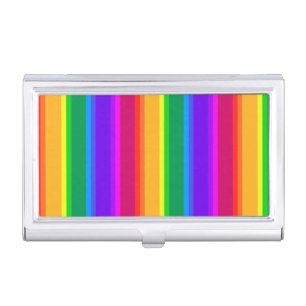 Irregular rainbow stripes business card case