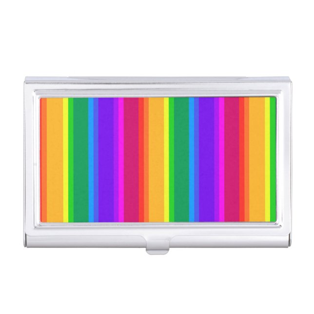Irregular rainbow stripes business card case (Front)