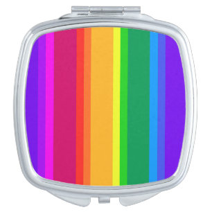 Irregular rainbow stripes compact mirror