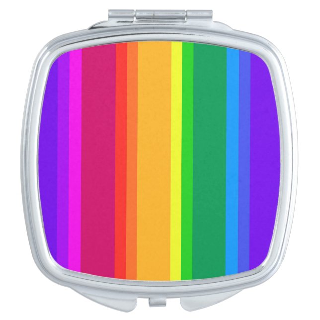 Irregular rainbow stripes compact mirror (Front)