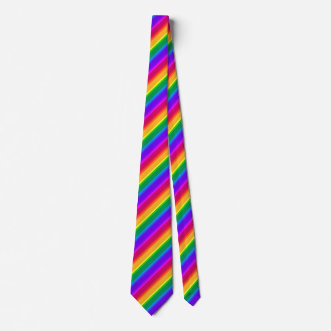 Irregular rainbow stripes neck tie (Front)
