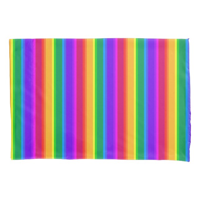 Irregular rainbow stripes pillow case (Front)