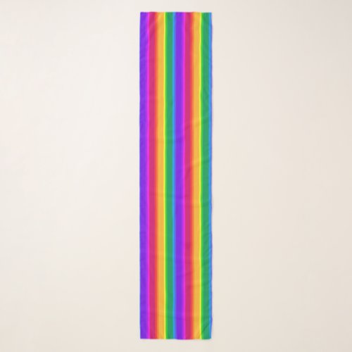 Irregular rainbow stripes scarf